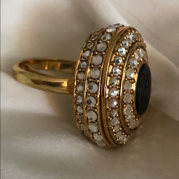 Y2K JUICY COUTURE PAVE RING SACHET SOLID PERFUME RARE VINTAGE CAMEO Swarovski - Picture 9 of 12